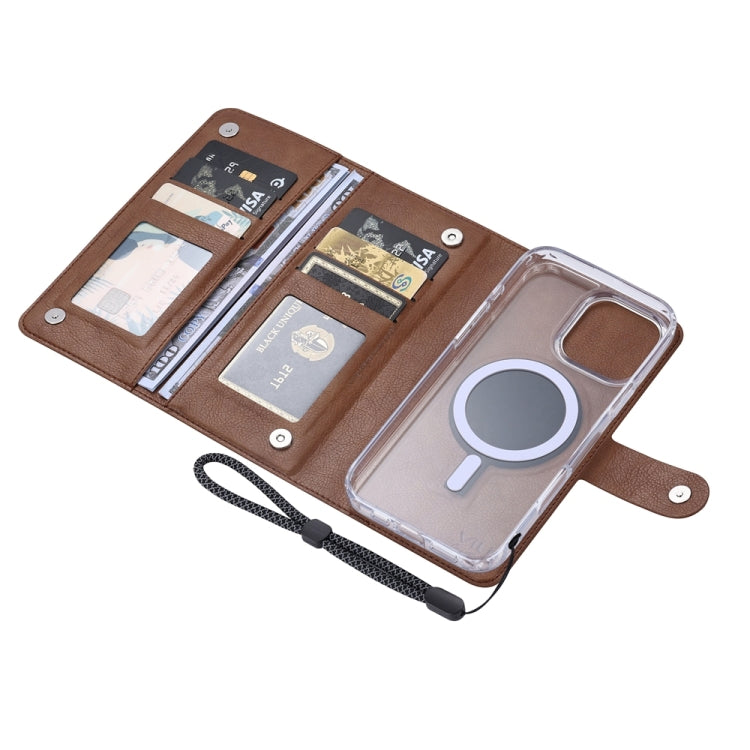 For iPhone 16 Plus ViLi GVS-C Series MagSafe Magnetic RFID Leather Flip Phone Case(Brown)