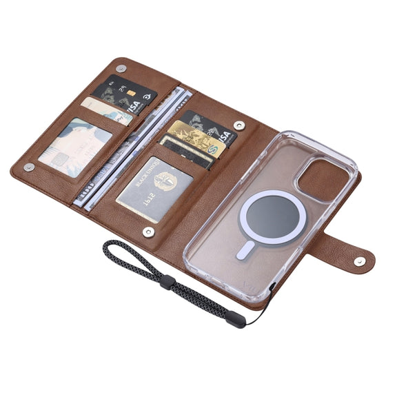 For iPhone 16 Plus ViLi GVS-C Series MagSafe Magnetic RFID Leather Flip Phone Case(Brown)