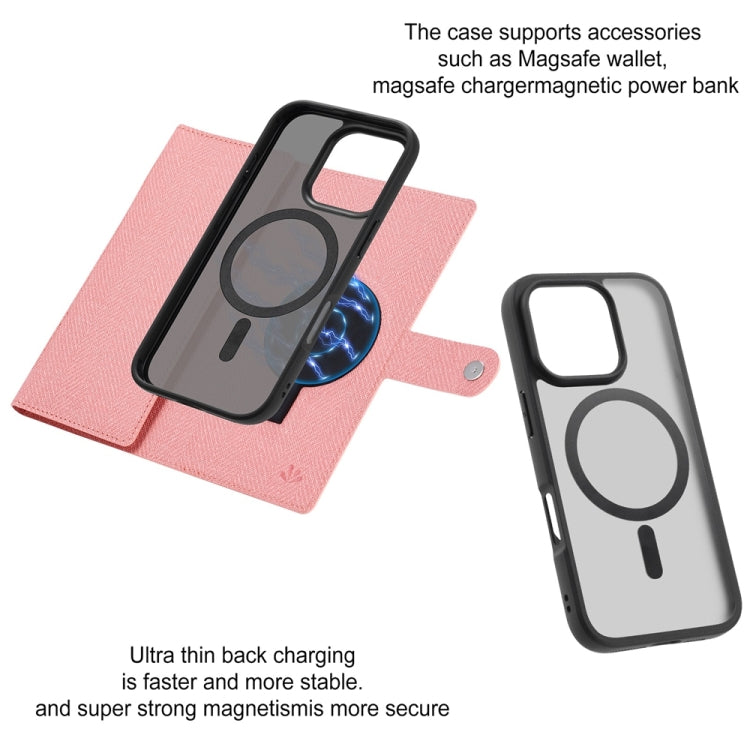 For iPhone 16 Plus ViLi GBS Series MagSafe Magnetic RFID Leather Flip Phone Case(Pink)