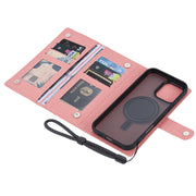 For iPhone 16 Plus ViLi GBS Series MagSafe Magnetic RFID Leather Flip Phone Case(Pink)