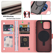 For iPhone 16 Plus ViLi GBS Series MagSafe Magnetic RFID Leather Flip Phone Case(Pink)