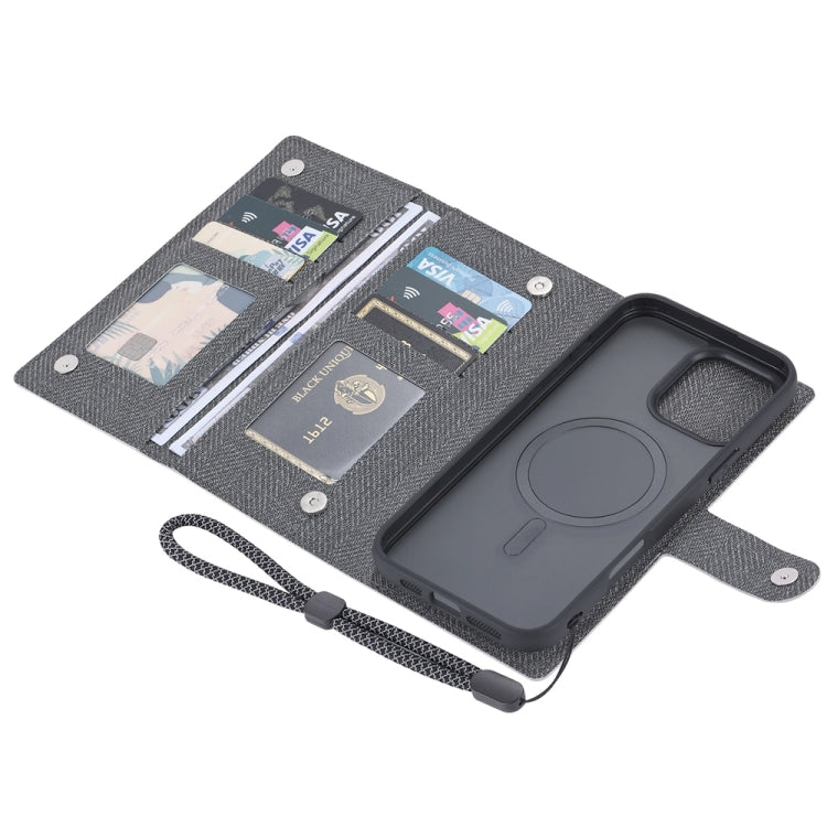 For iPhone 16 Plus ViLi GBS Series MagSafe Magnetic RFID Leather Flip Phone Case(Black)