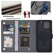 For iPhone 16 Plus ViLi GBS Series MagSafe Magnetic RFID Leather Flip Phone Case(Black)