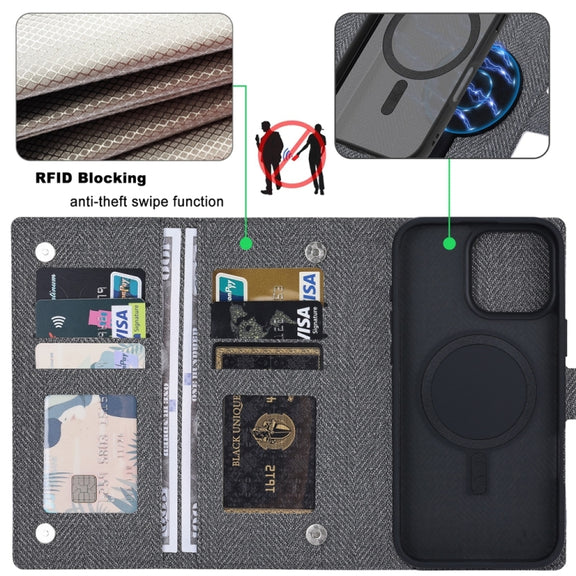 For iPhone 16 Plus ViLi GBS Series MagSafe Magnetic RFID Leather Flip Phone Case(Black)