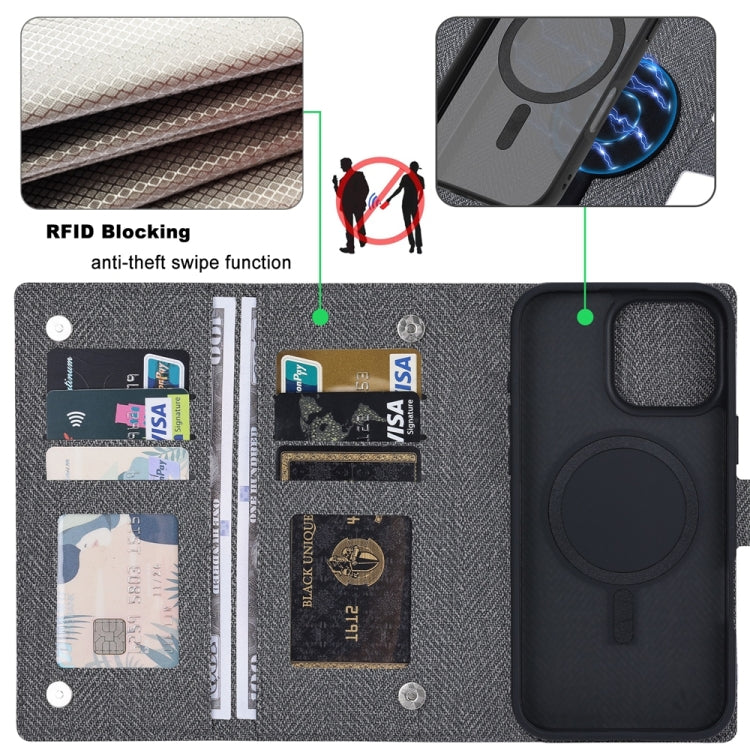 For iPhone 16 Plus ViLi GBS Series MagSafe Magnetic RFID Leather Flip Phone Case(Black)
