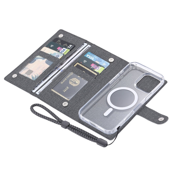 For iPhone 16 ViLi GBS-C Series MagSafe Magnetic RFID Leather Flip Phone Case(Black)