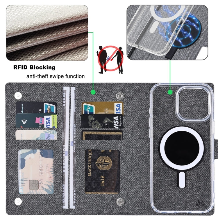 For iPhone 16 ViLi GBS-C Series MagSafe Magnetic RFID Leather Flip Phone Case(Black)