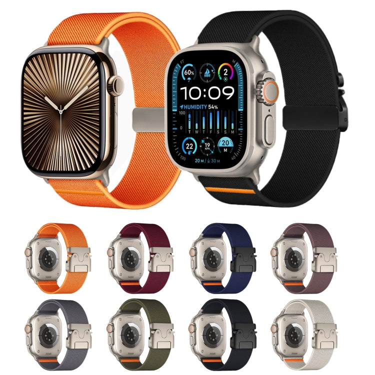 For Apple Watch 42mm / 41mm / 40mm / 38mm Parachute Buckle Elastic Nylon Watch Band(Starlight)