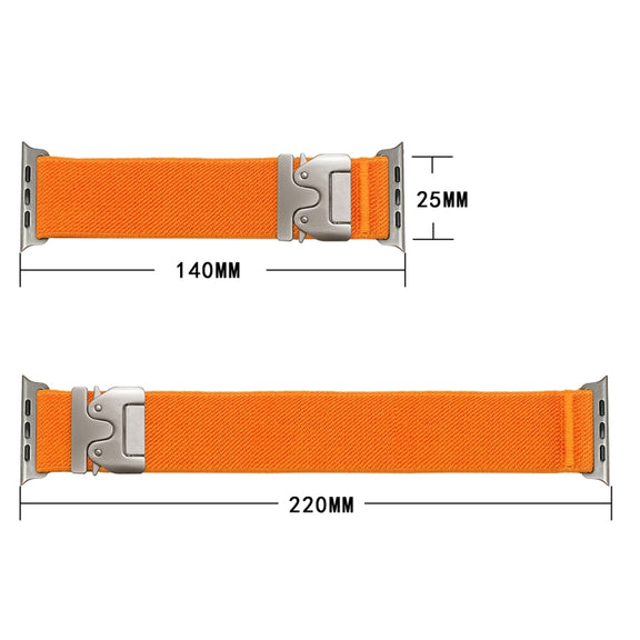 For Apple Watch 46mm / 49mm / 45mm / 44mm Parachute Buckle Elastic Nylon Watch Band(Dark Grey)
