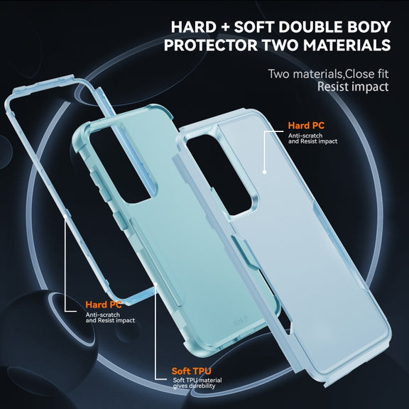 For Samsung Galaxy S25 5G TPU + PC Shockproof Protective Phone Case(Grey Green)