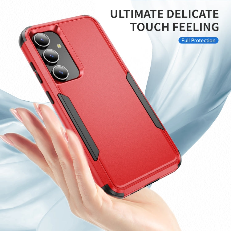 For Samsung Galaxy S25 5G TPU + PC Shockproof Protective Phone Case(Red + Black)