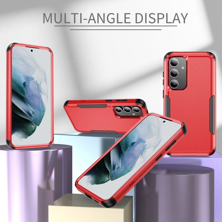 For Samsung Galaxy S25 5G TPU + PC Shockproof Protective Phone Case(Red + Black)
