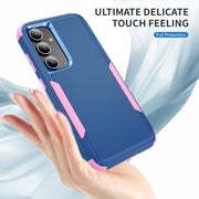 For Samsung Galaxy S25 5G TPU + PC Shockproof Protective Phone Case(Royal Blue + Pink)