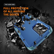 For Samsung Galaxy S25 5G TPU + PC Shockproof Protective Phone Case(Royal Blue + Grey Green)