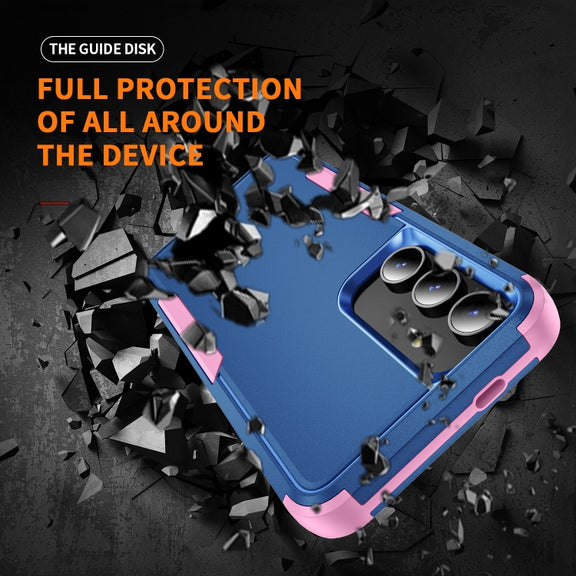 For Samsung Galaxy S25+ 5G TPU + PC Shockproof Protective Phone Case(Royal Blue + Pink)