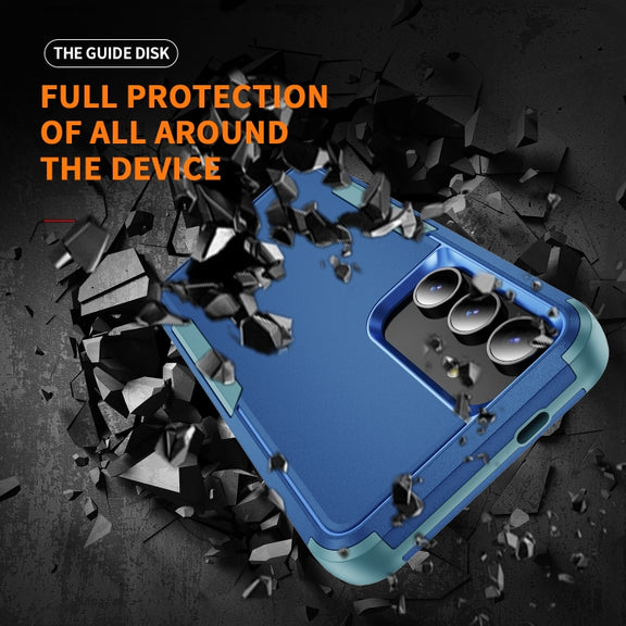 For Samsung Galaxy S25+ 5G TPU + PC Shockproof Protective Phone Case(Royal Blue + Grey Green)