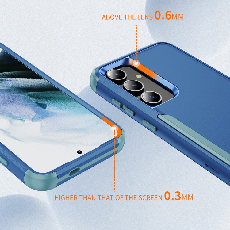 For Samsung Galaxy S25+ 5G TPU + PC Shockproof Protective Phone Case(Royal Blue + Grey Green)