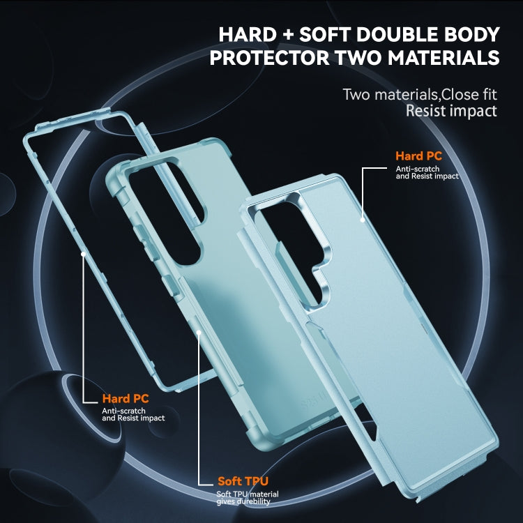 For Samsung Galaxy S25 Ultra 5G TPU + PC Shockproof Protective Phone Case(Grey Green)