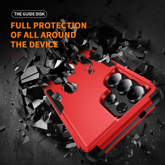 For Samsung Galaxy S25 Ultra 5G TPU + PC Shockproof Protective Phone Case(Red + Black)