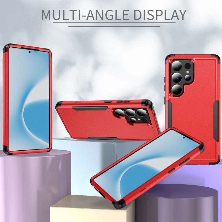 For Samsung Galaxy S25 Ultra 5G TPU + PC Shockproof Protective Phone Case(Red + Black)