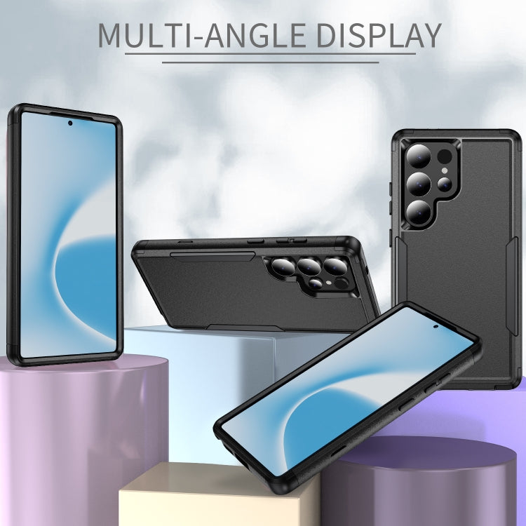 For Samsung Galaxy S25 Ultra 5G TPU + PC Shockproof Protective Phone Case(Black)