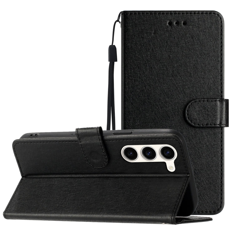 For Samsung Galaxy S25 5G Silk Texture Horizontal Flip Leather Phone Case(Black)