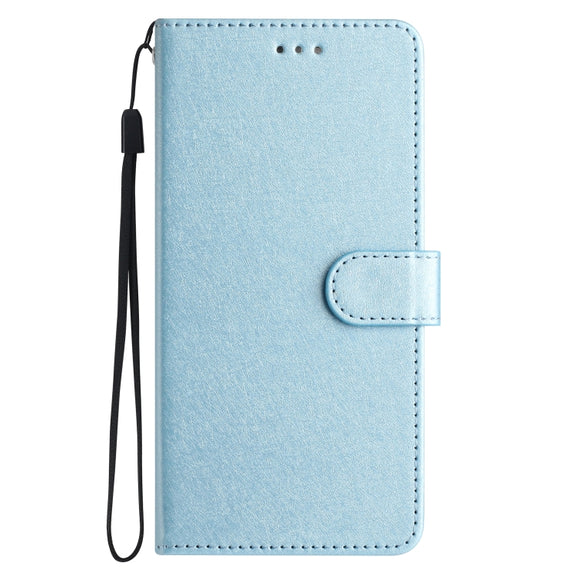 For Samsung Galaxy S25 5G Silk Texture Horizontal Flip Leather Phone Case(Light Blue)