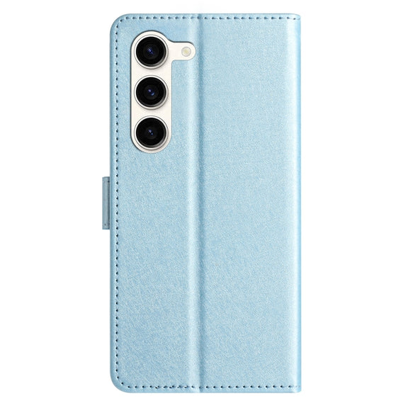 For Samsung Galaxy S25 5G Silk Texture Horizontal Flip Leather Phone Case(Light Blue)