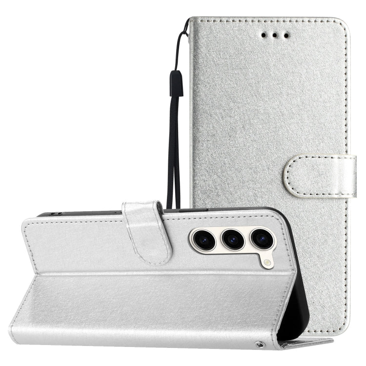 For Samsung Galaxy S25 5G Silk Texture Horizontal Flip Leather Phone Case(Silver)