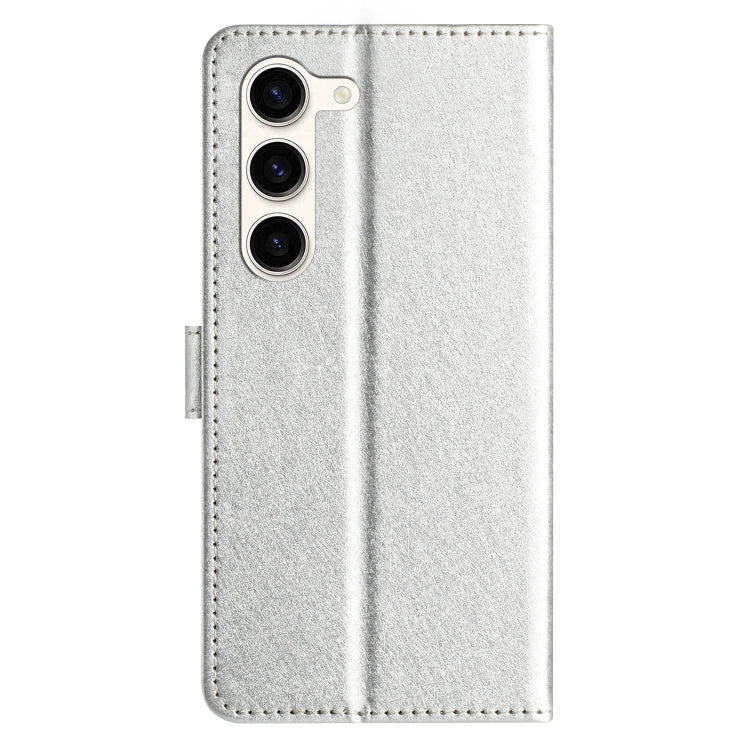 For Samsung Galaxy S25 5G Silk Texture Horizontal Flip Leather Phone Case(Silver)