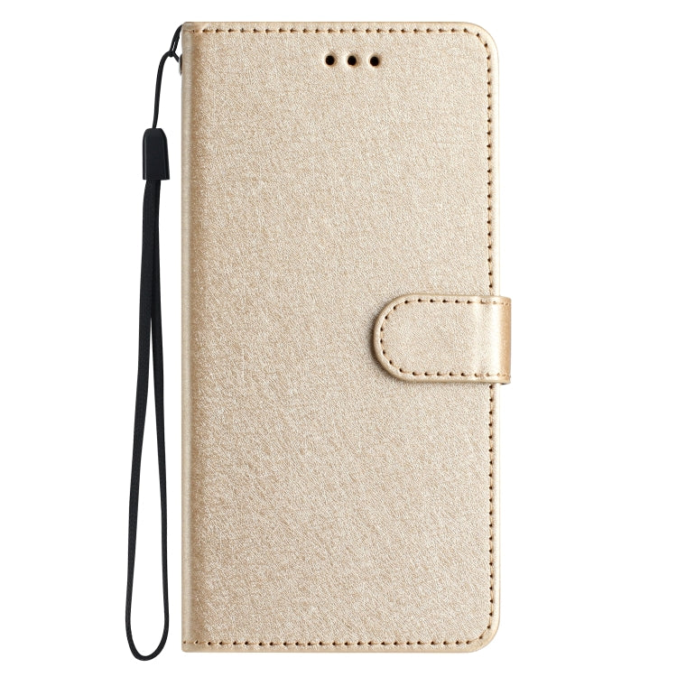 For Samsung Galaxy S25+ 5G Silk Texture Horizontal Flip Leather Phone Case(Gold)