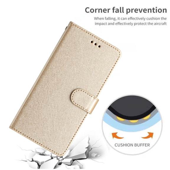 For Samsung Galaxy S25+ 5G Silk Texture Horizontal Flip Leather Phone Case(Gold)