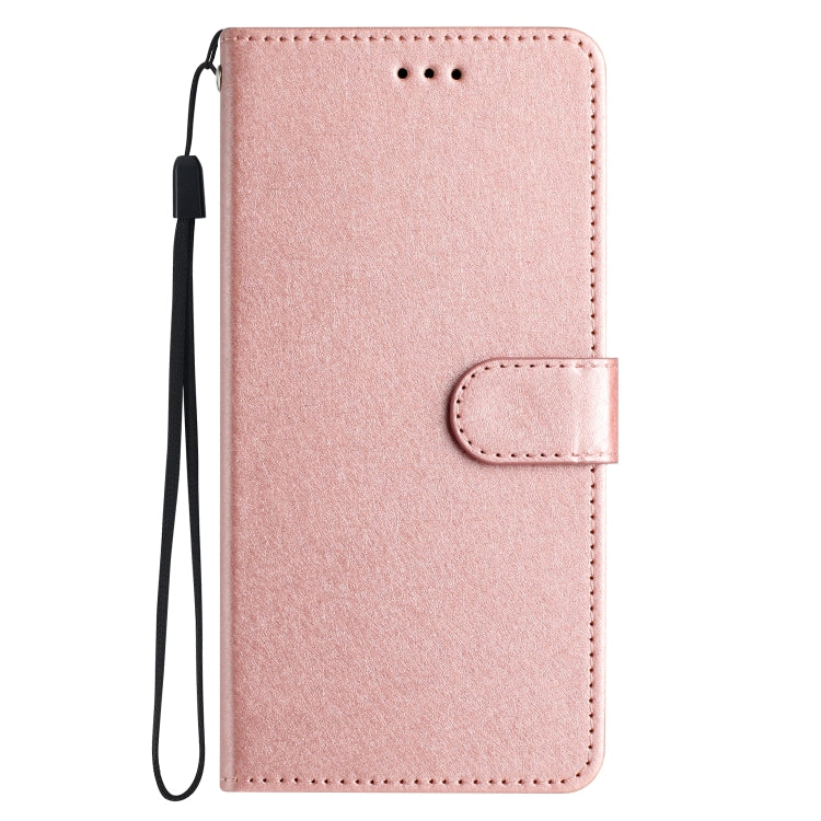 For Samsung Galaxy S25+ 5G Silk Texture Horizontal Flip Leather Phone Case(Rose Gold)