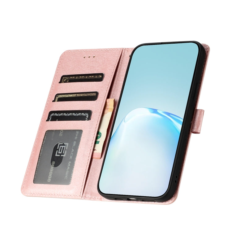 For Samsung Galaxy S25+ 5G Silk Texture Horizontal Flip Leather Phone Case(Rose Gold)