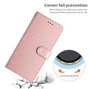 For Samsung Galaxy S25+ 5G Silk Texture Horizontal Flip Leather Phone Case(Rose Gold)