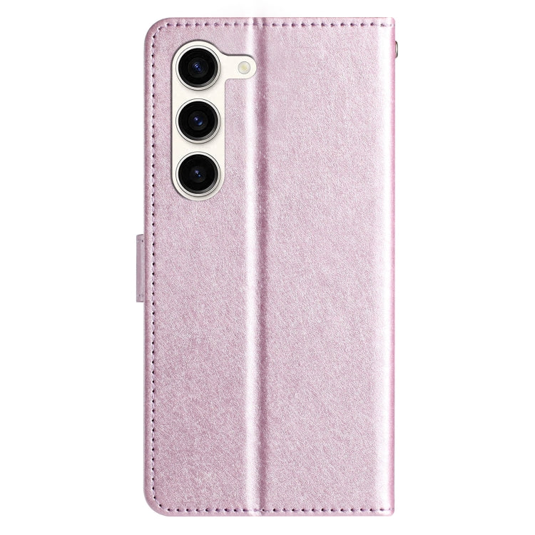 For Samsung Galaxy S25+ 5G Silk Texture Horizontal Flip Leather Phone Case(Rose Pink)
