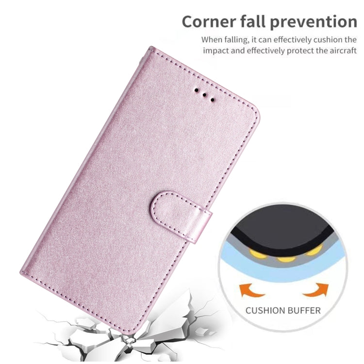 For Samsung Galaxy S25+ 5G Silk Texture Horizontal Flip Leather Phone Case(Rose Pink)