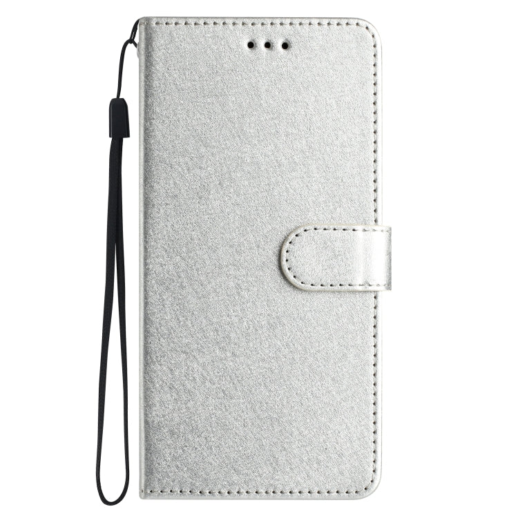 For Samsung Galaxy S25+ 5G Silk Texture Horizontal Flip Leather Phone Case(Silver)