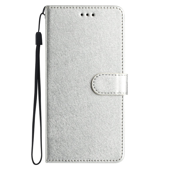 For Samsung Galaxy S25+ 5G Silk Texture Horizontal Flip Leather Phone Case(Silver)