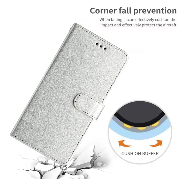 For Samsung Galaxy S25+ 5G Silk Texture Horizontal Flip Leather Phone Case(Silver)