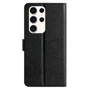 For Samsung Galaxy S25 Ultra 5G Silk Texture Horizontal Flip Leather Phone Case(Black)