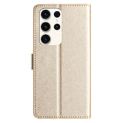 For Samsung Galaxy S25 Ultra 5G Silk Texture Horizontal Flip Leather Phone Case(Gold)