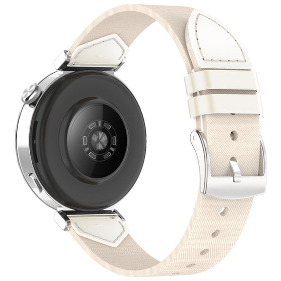 For Huawei Watch GT 5 41mm / GT 5 Pro 42mm Stitched Nylon Denim Watch Band(White)