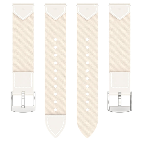 For Huawei Watch GT 5 41mm / GT 5 Pro 42mm Stitched Nylon Denim Watch Band(White)