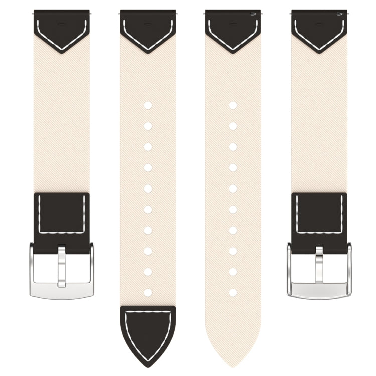 For Huawei Watch GT 5 41mm / GT 5 Pro 42mm Stitched Nylon Denim Watch Band(Black White)