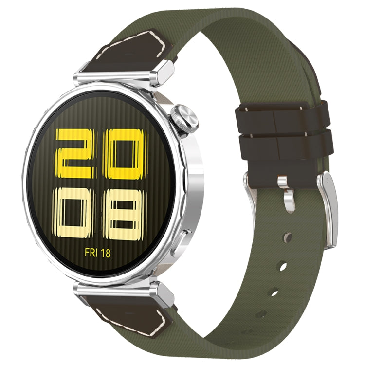 For Huawei Watch GT 5 41mm / GT 5 Pro 42mm Stitched Nylon Denim Watch Band(Black Grey)