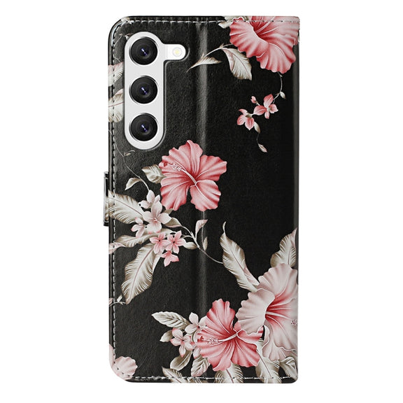 For Samsung Galaxy S25 5G Colored Drawing Marble Pattern Leather Phone Case(Azalea)