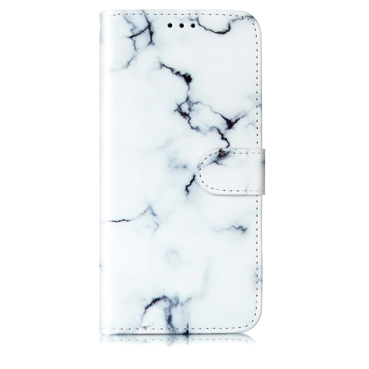 For Samsung Galaxy S25 5G Colored Drawing Marble Pattern Leather Phone Case(White Marble)