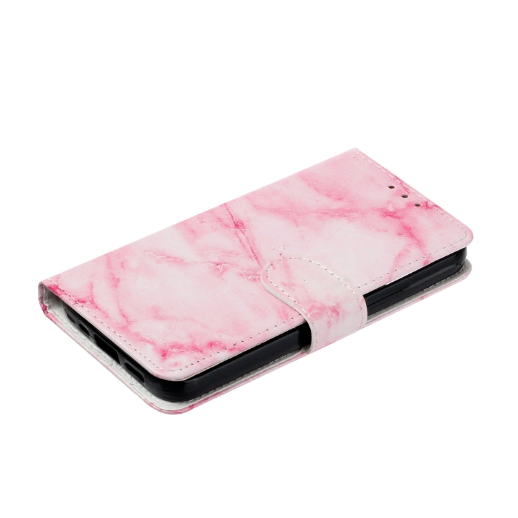 For Samsung Galaxy S25 5G Colored Drawing Marble Pattern Leather Phone Case(Pink Marble)