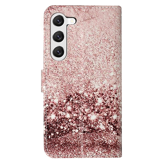 For Samsung Galaxy S25+ 5G Colored Drawing Marble Pattern Leather Phone Case(Rose Gold)